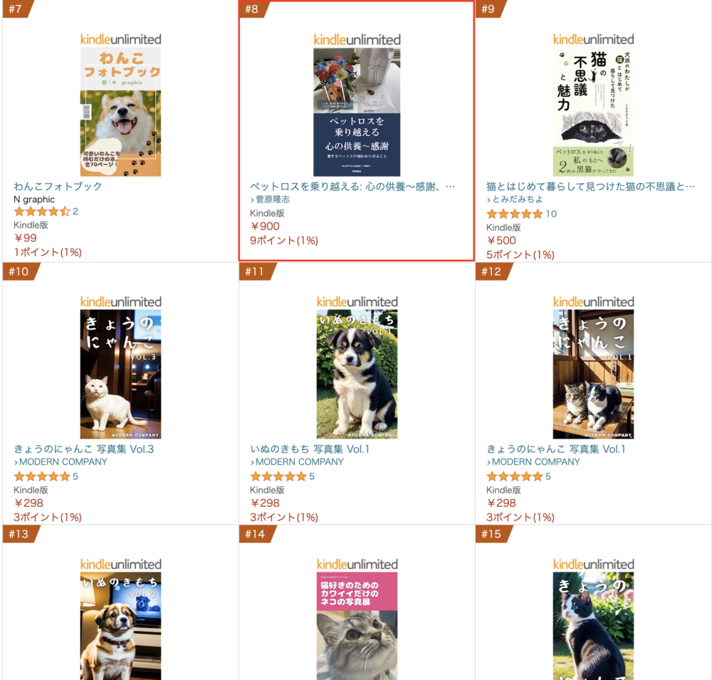 Amazonのペットのカテゴリの新着ランキングで８位です。「ペットロスを乗り越える: 心の供養〜感謝、愛するペットとの別れから学ぶこと（ChatGPT4.0）」