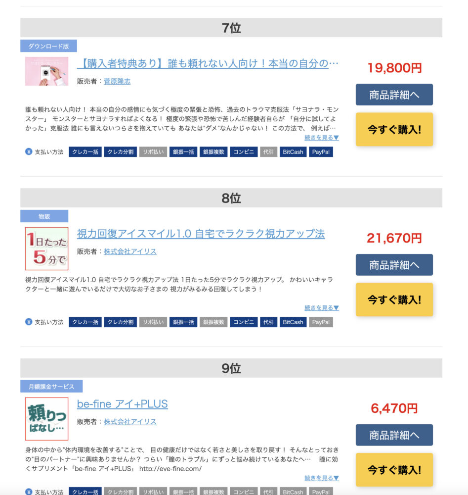 大手販売サイトの「体の悩み・健康」カテゴリで、サヨナラ・モンスターが７位！