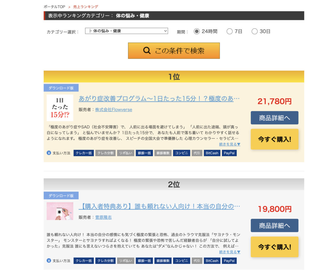 大手販売サイトの「体の悩み・健康」カテゴリで、サヨナラ・モンスターが２位！