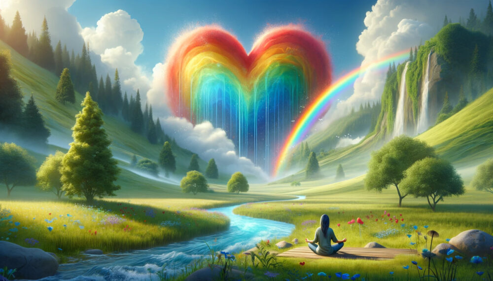 涙をしっかり流し、感情を解放し、問題解決をしていくと、「心の虹」が出来ます。心が晴れて、心が豊かになります。