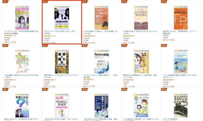 ガスライティングに打ち勝つ方法（１巻）がなんと！Amazonの「社会・政治参考図書の売れ筋ランキング」で１２位に掲載されました！