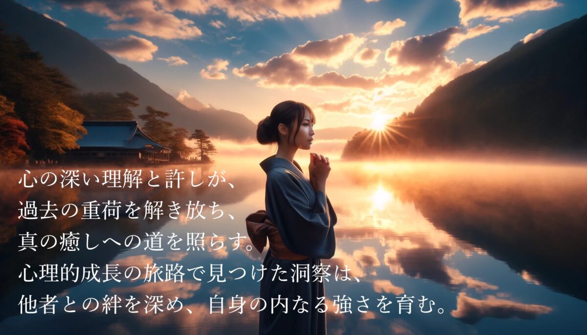 心の深い理解と許しが、過去の重荷を解き放ち、真の癒しへの道を照らす。心理的成長の旅路で見つけた洞察は、他者との絆を深め、自身の内なる強さを育む。