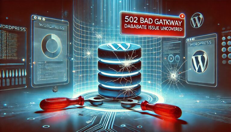 WordPressのダッシュボードが表示されない『502 Bad Gateway』、原因はデータベースにあった！徹底解説：データベース障害の原因特定術