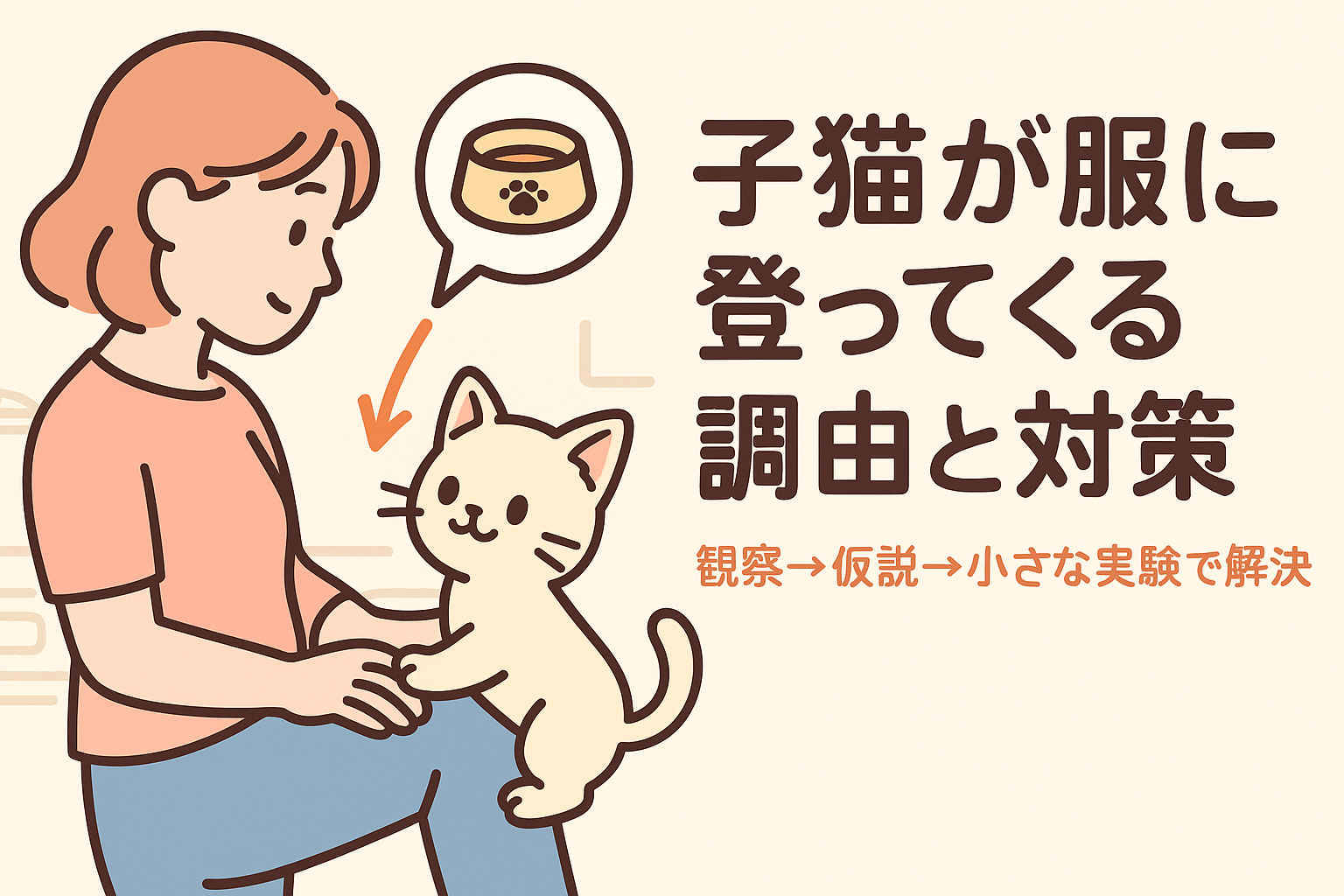 「子猫が服に登ってくる」のはなぜ？——観察・検証でわかる“お腹すいたサイン”と心の仕組み