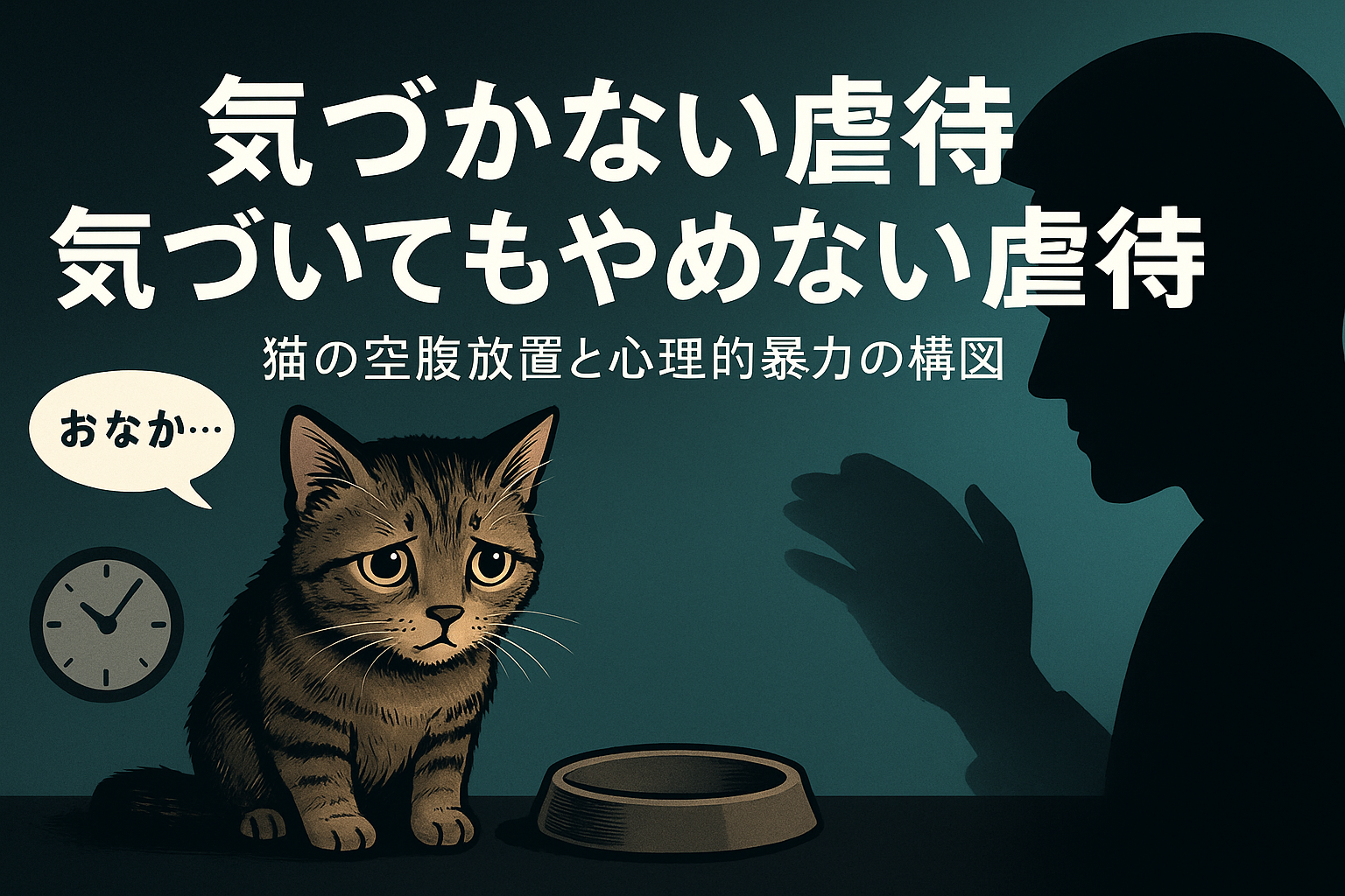 🎭 “気づかない虐待”と“気づいてもやめない虐待” ——猫の空腹を放置する行為と、人間の心理的暴力の構図