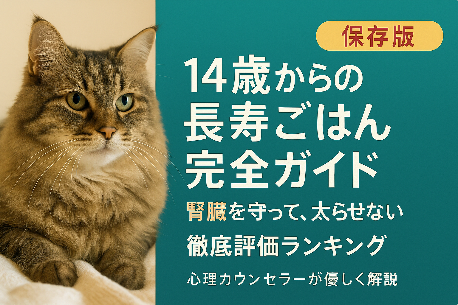 【調査と分析の結果】うちの高齢猫（14歳・腎機能やや低下・体重7kg）に最適なフード徹底評価ランキング｜長寿（20〜30歳も視野）