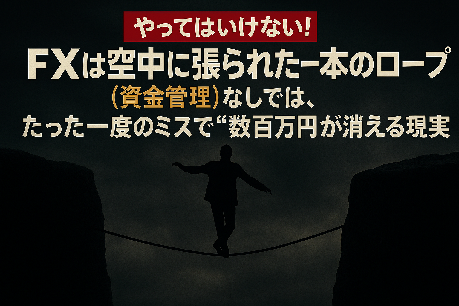 【やってはいけない！】FXは空中に張られた一本のロープ──命綱（資金管理）なしでは、たった一度のミスで“数百万円”が消える現実