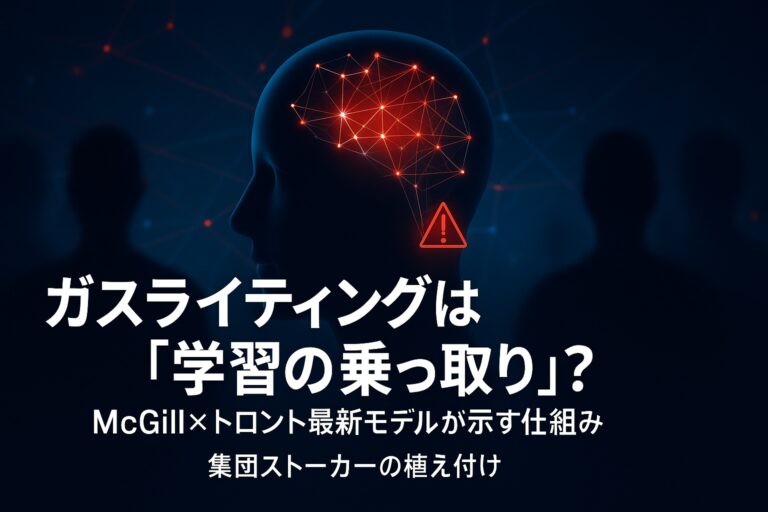 McGill×トロント最新モデル:ガスライティングは「学習の乗っ取り」——「集団ストーカー」を植え付ける仕組み