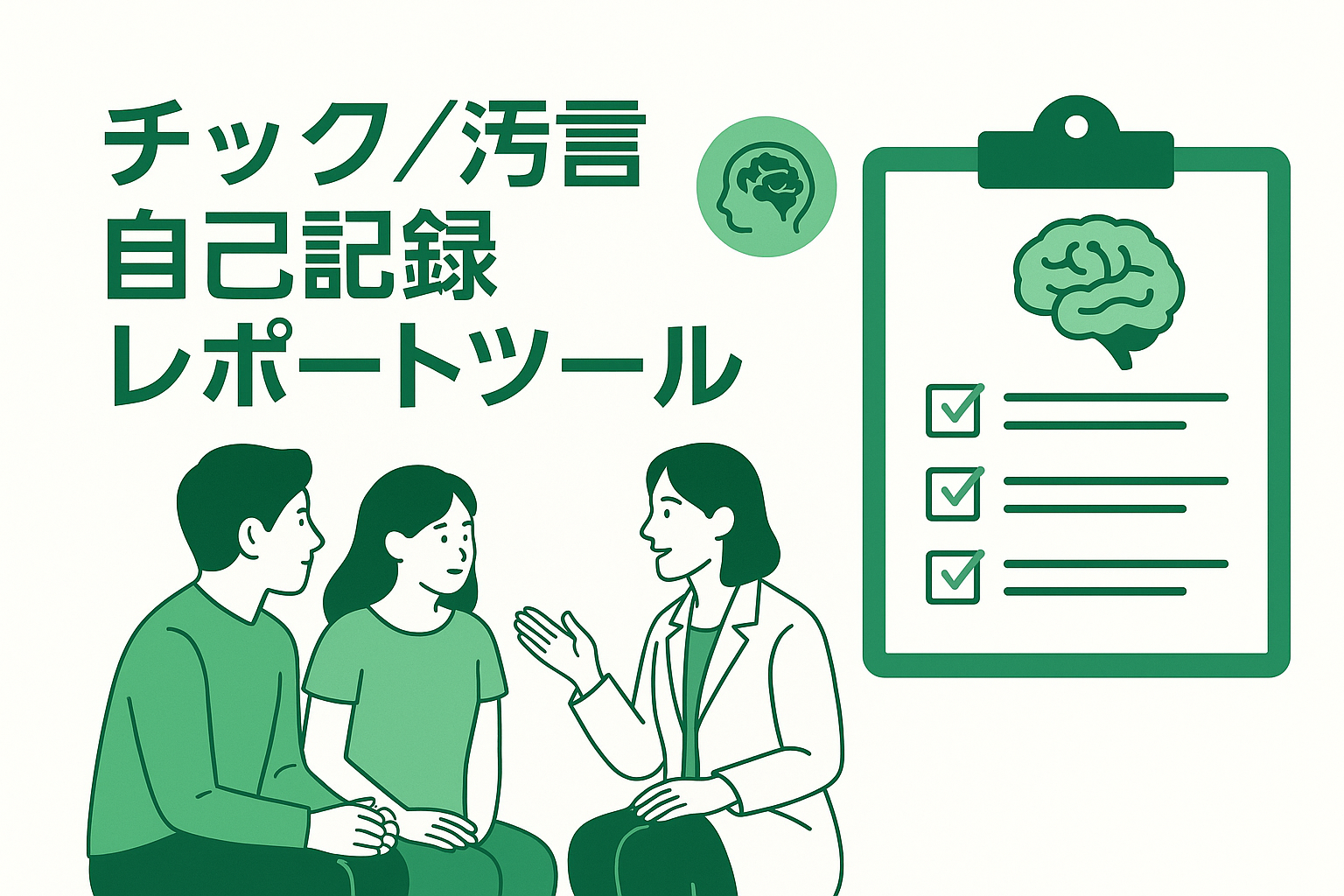 チック/汚言 自己記録+PDFレポートツール|CBIT(チックに対する包括的行動介入)の考え方を取り入れた自己観察ノート