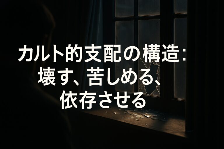 カルト的支配の構造:壊す、苦しめる、依存させる