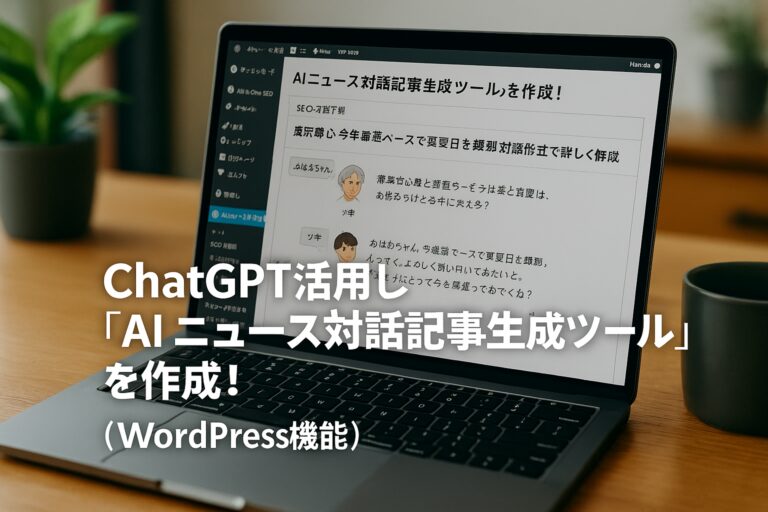 ChatGPT活用し「AI ニュース対話記事生成ツール」を作成！（WordPress機能）