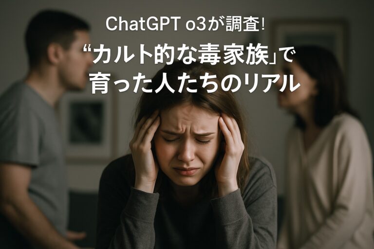 悪夢・恐怖症・ガスライティング── “カルト的な毒家族”で育った人たちのリアル――複雑トラウマの当事者と専門家の声を徹底調査(ChatGPT o3 Deep Research 作成)