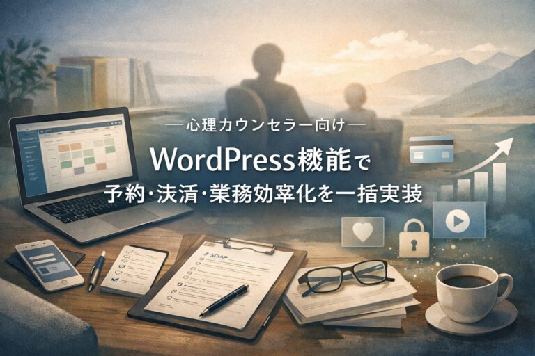 公認心理師・臨床心理士・心理カウンセラー向け｜集客・成約・業務効率を“仕組みで上げる”WordPress機能をまとめて実装します（AI活用で高速・コスト最適化）