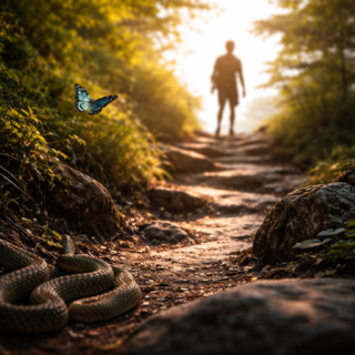 天才とは蝶を追って山を登る少年──足元に潜むヘビと、無意識の目的地