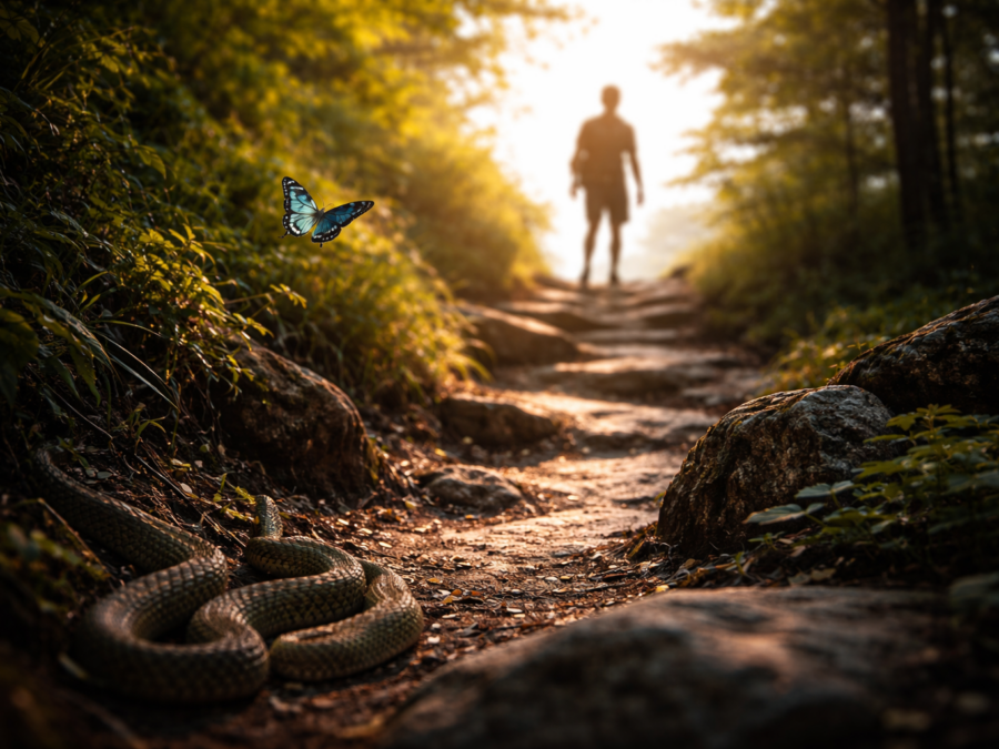 天才とは蝶を追って山を登る少年──足元に潜むヘビと、無意識の目的地