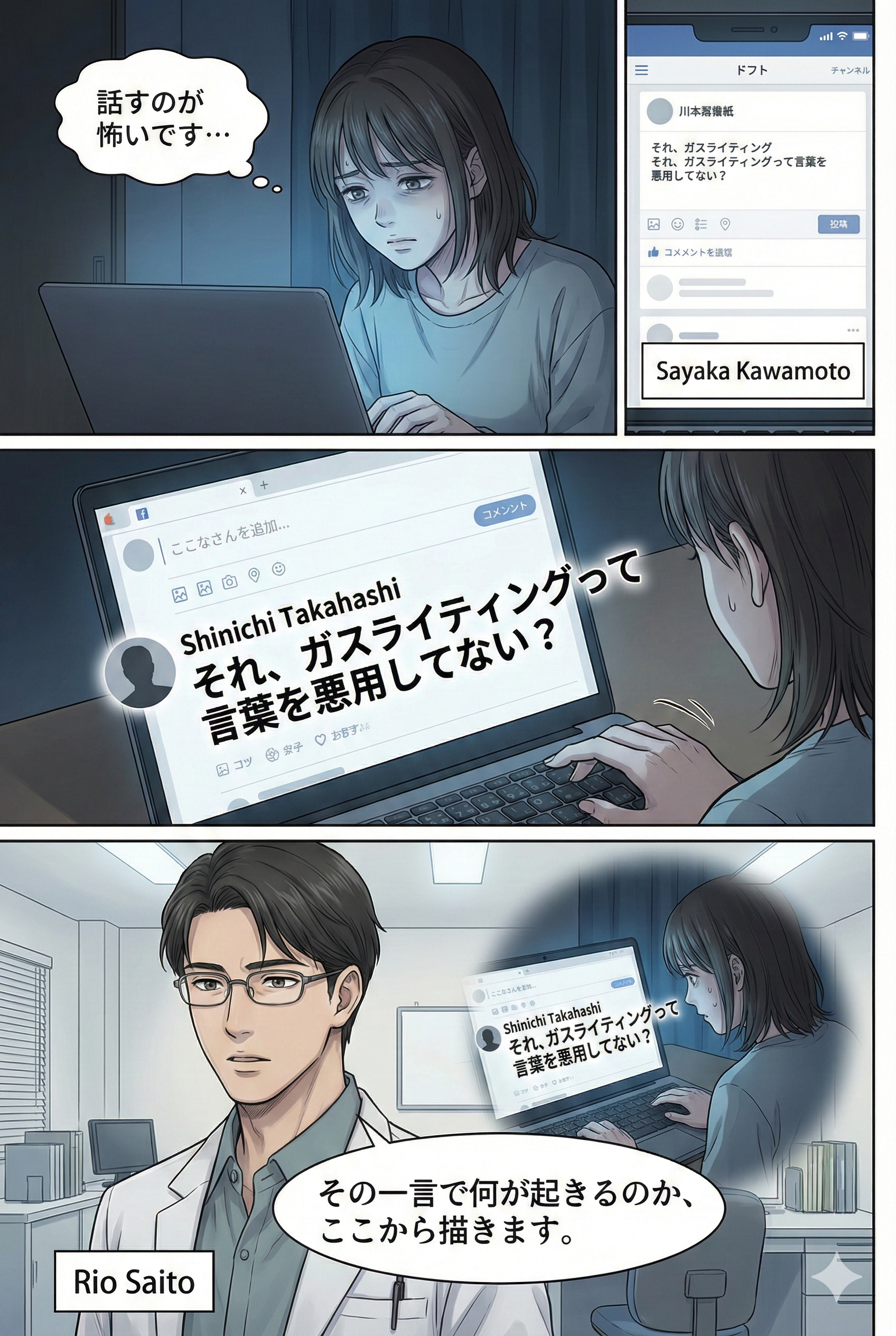 AIビジュアル：「ガスライティング概念の“悪用”」という指摘は口封じになりうる――専門家の雑な発信が招く二次被害