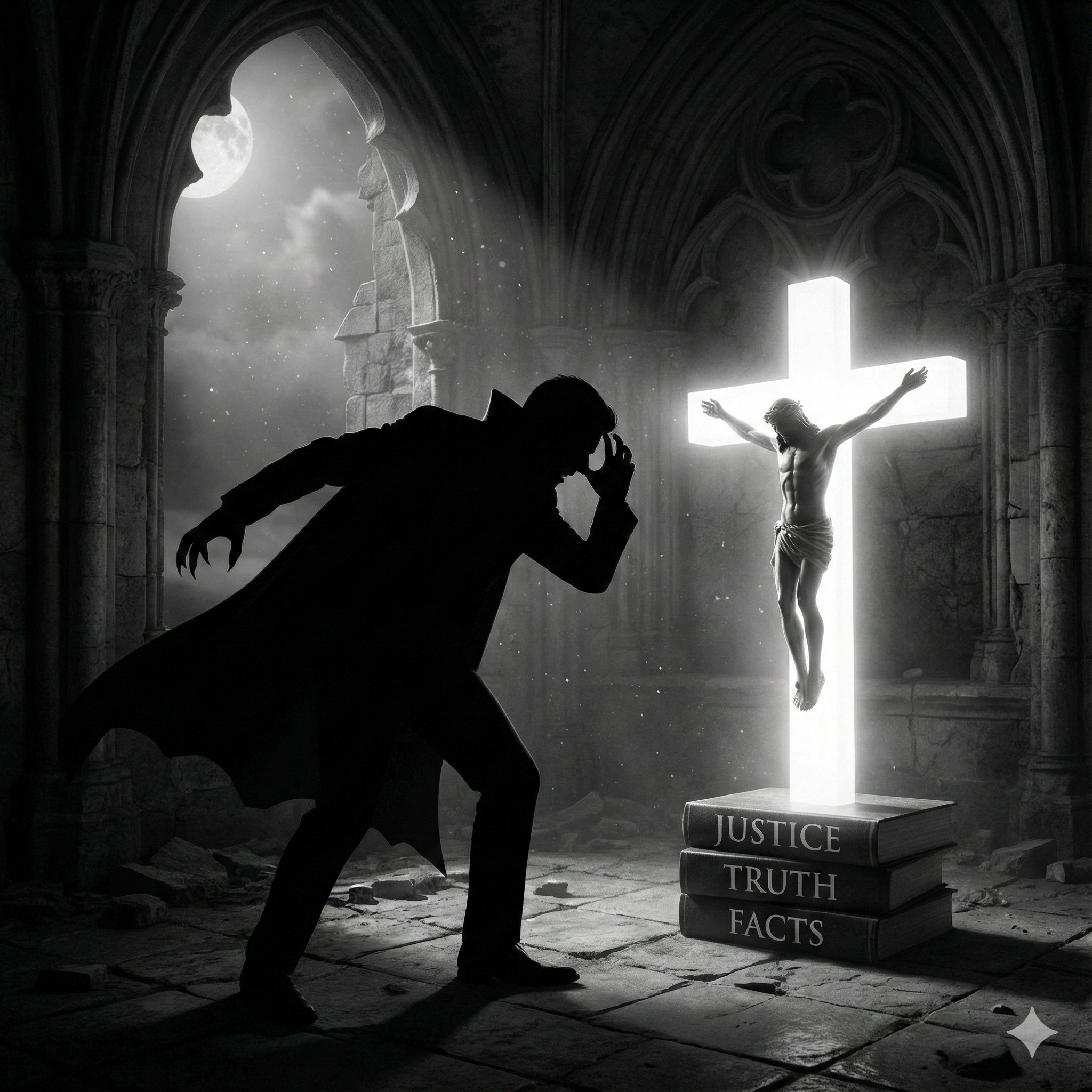 吸血鬼が十字架を恐れる比喩のイメージ