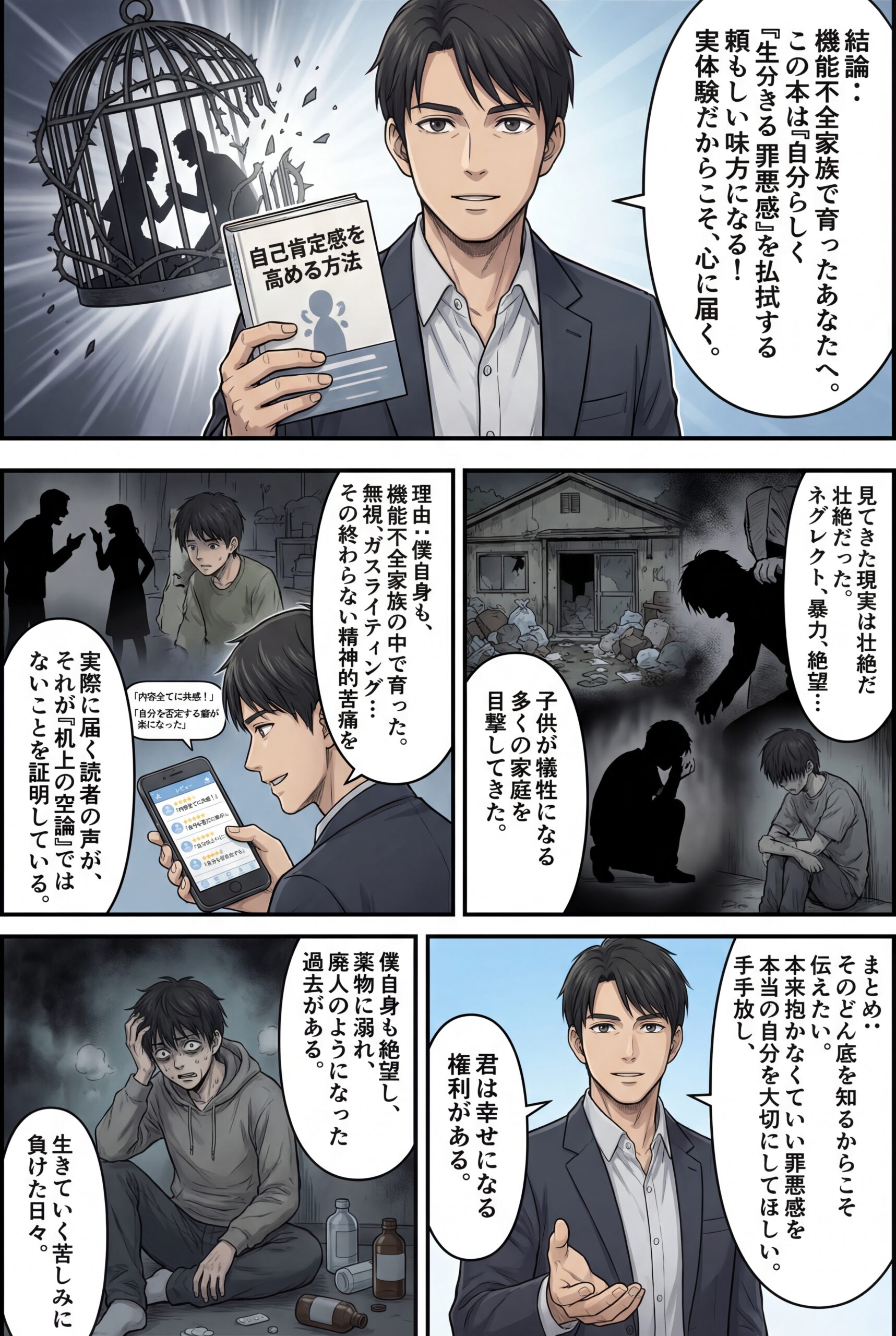 AIビジュアル:機能不全家族の元で育ち、他の機能不全家族を自分の目で見てきたからこそわかることがある!机上の空論では無い!