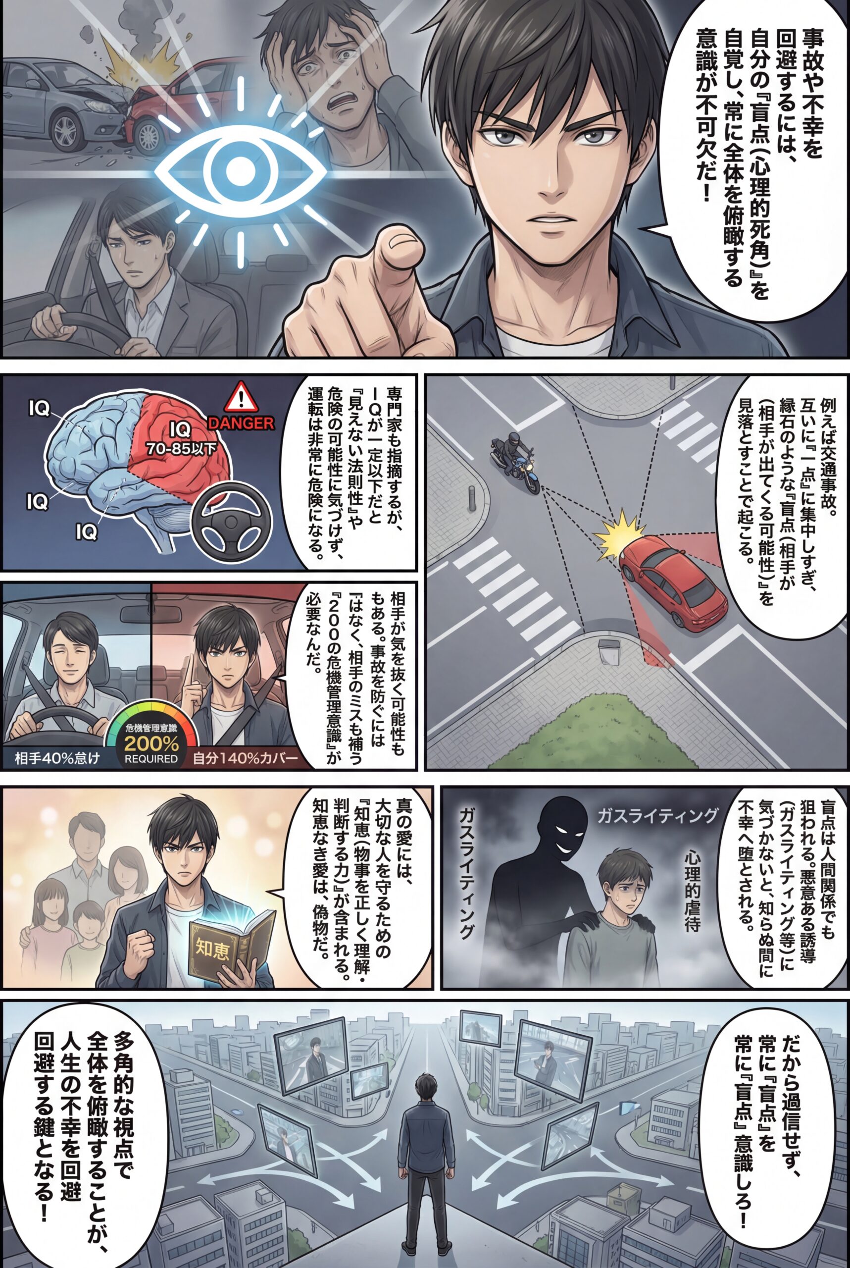 AIビジュアル:盲点(心理的含む)を自覚しよう!事故や不幸を回避する為に!