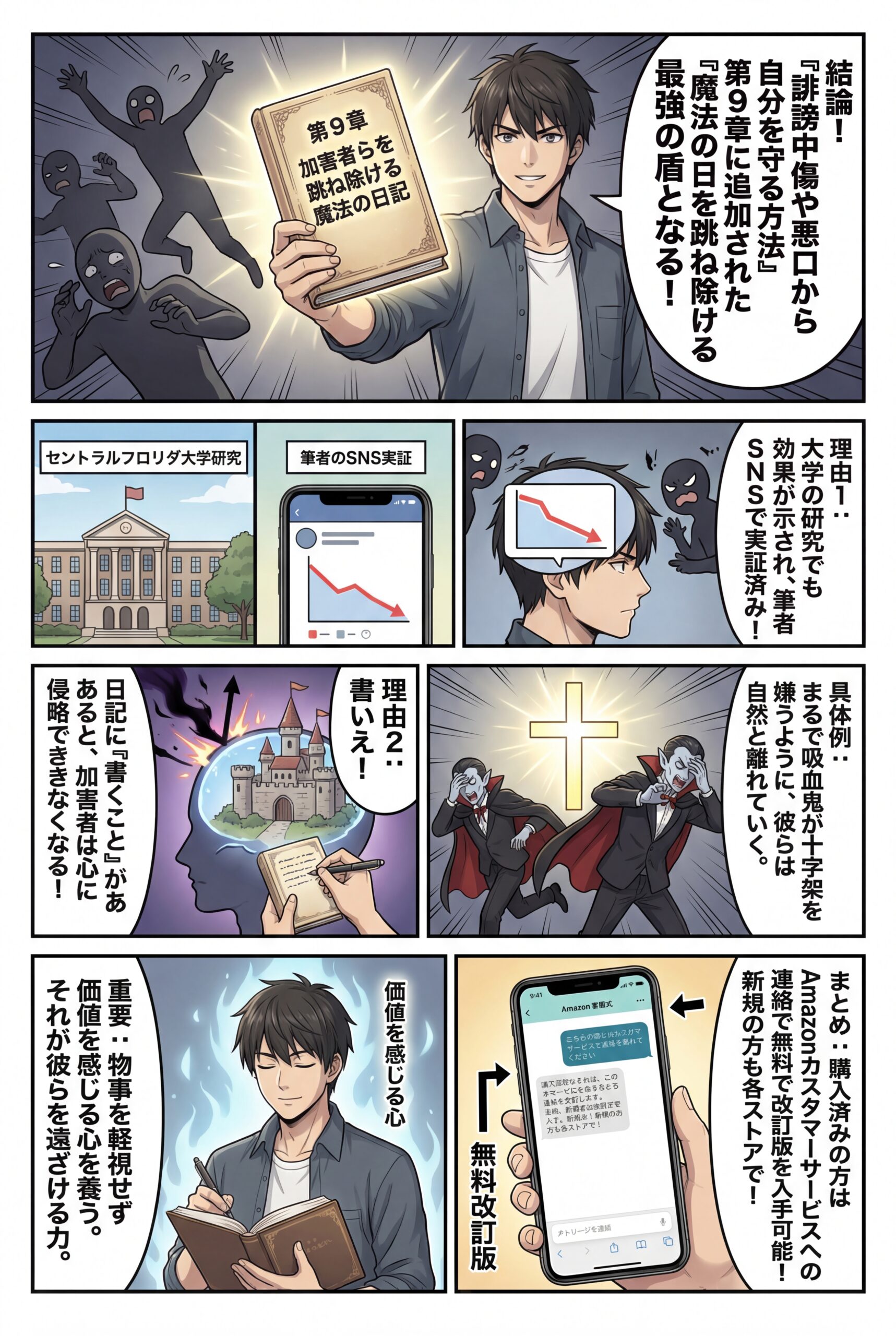 AIビジュアル：９章に「加害者らを跳ね除ける魔法の日記」を追加！加害者たちはこれを嫌がって離れていく！