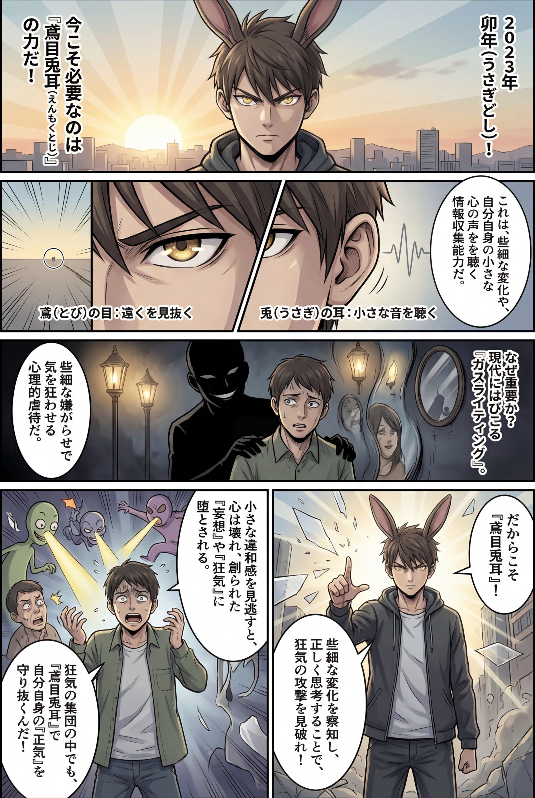 AIビジュアル：２０２３年、新年明けましておめでとうございます。鳶目兎耳！些細なことに気づき、狂気から正気を学ぼう！