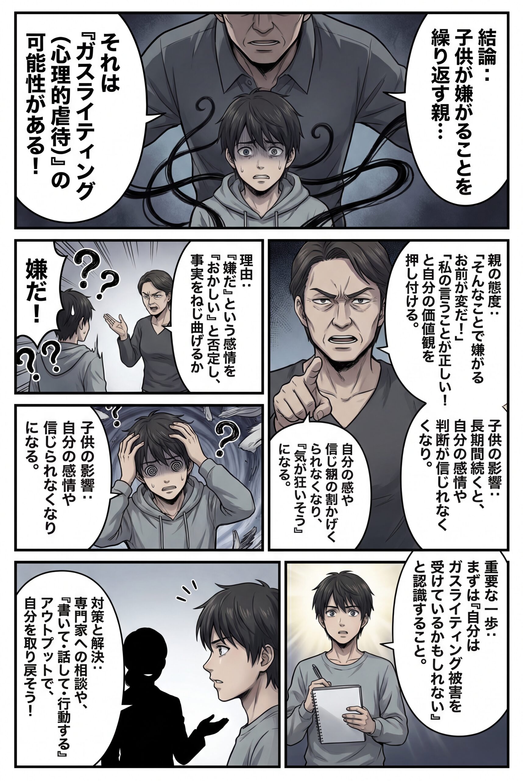 AIビジュアル：子供が嫌がることをする親：やめてと言ってもやめない人たち〜ガスライティング