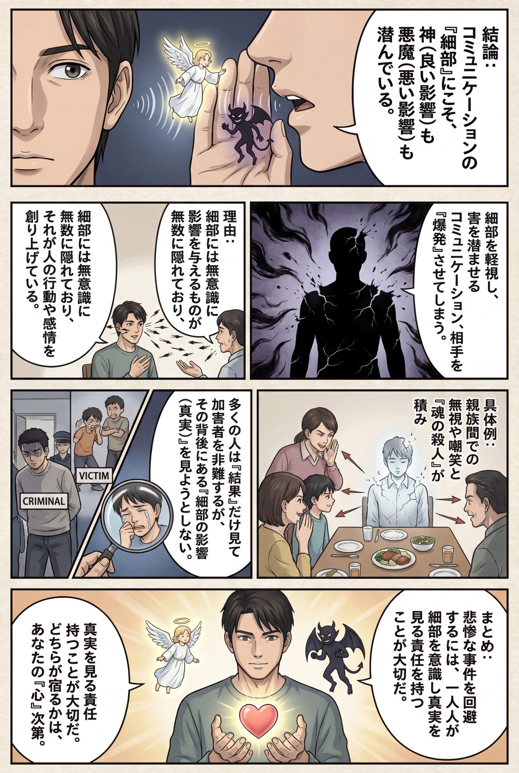 AIビジュアル：神も悪魔も、コミュニケーションの細部に潜む。