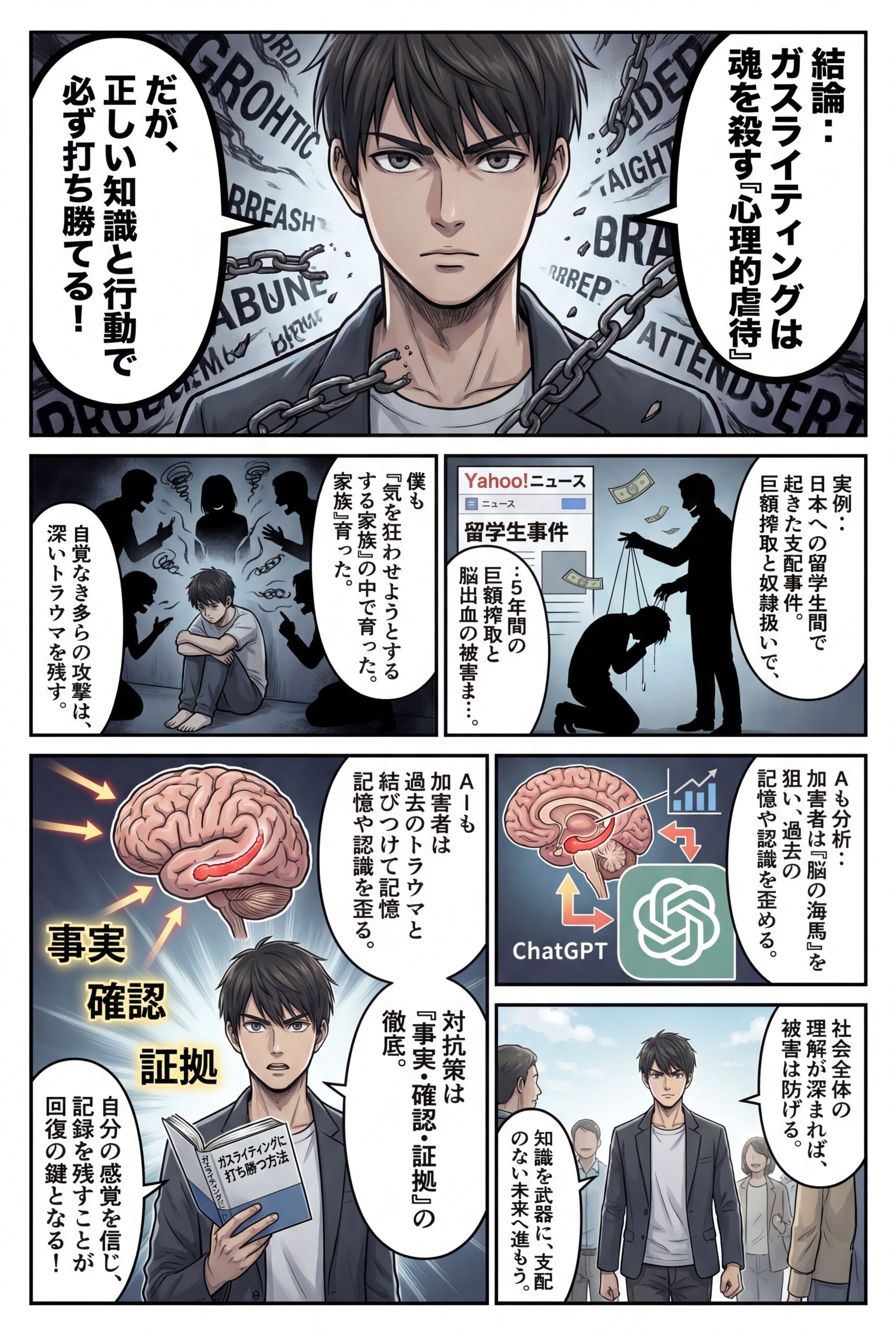 AIビジュアル：心理的支配の深層：日本留学生をターゲットにしたガスライティング事件の全貌