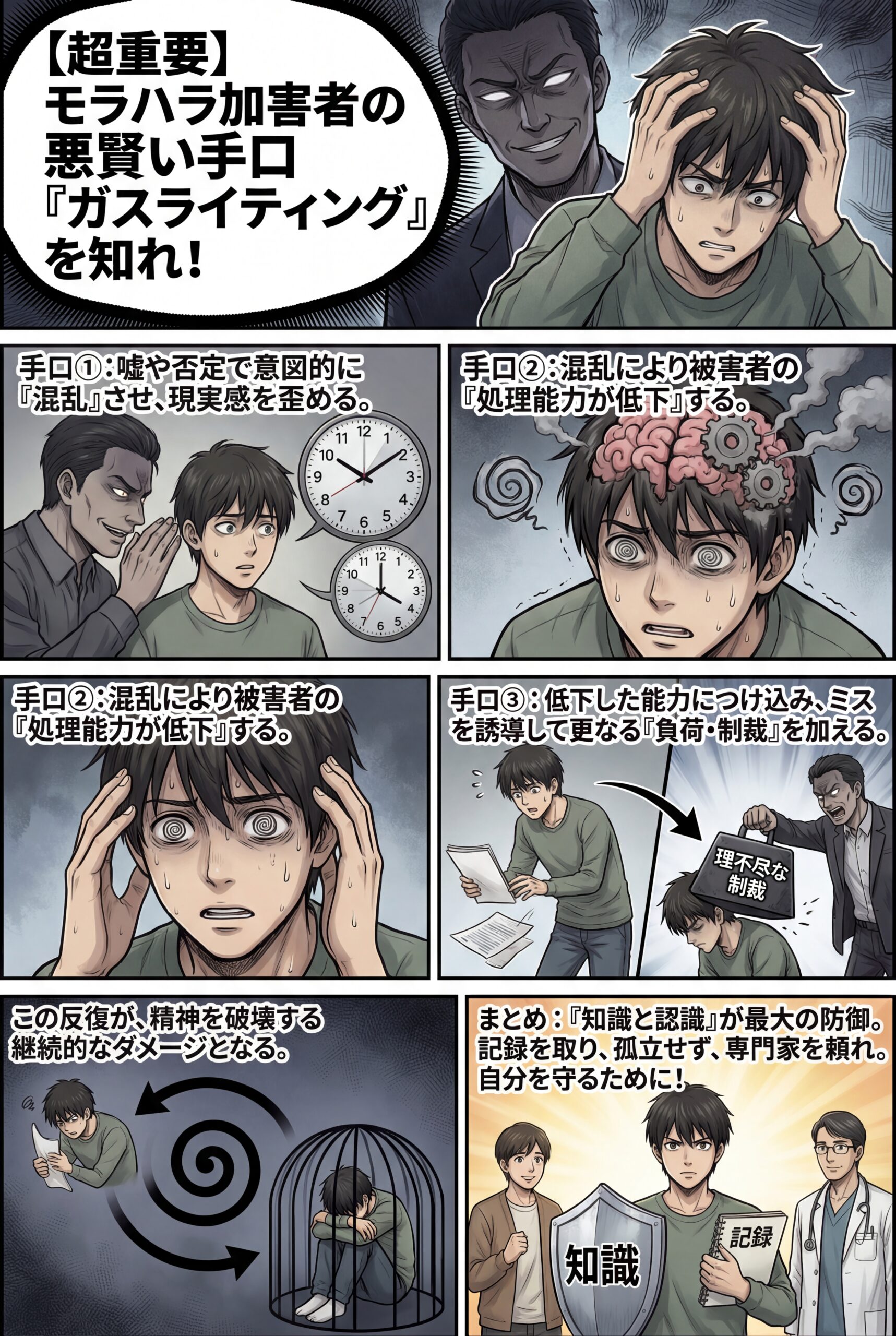 AIビジュアル:【超重要】悪賢いモラルハラスメント加害者の手口(ガスライティング)を1つ教えてあげる!!