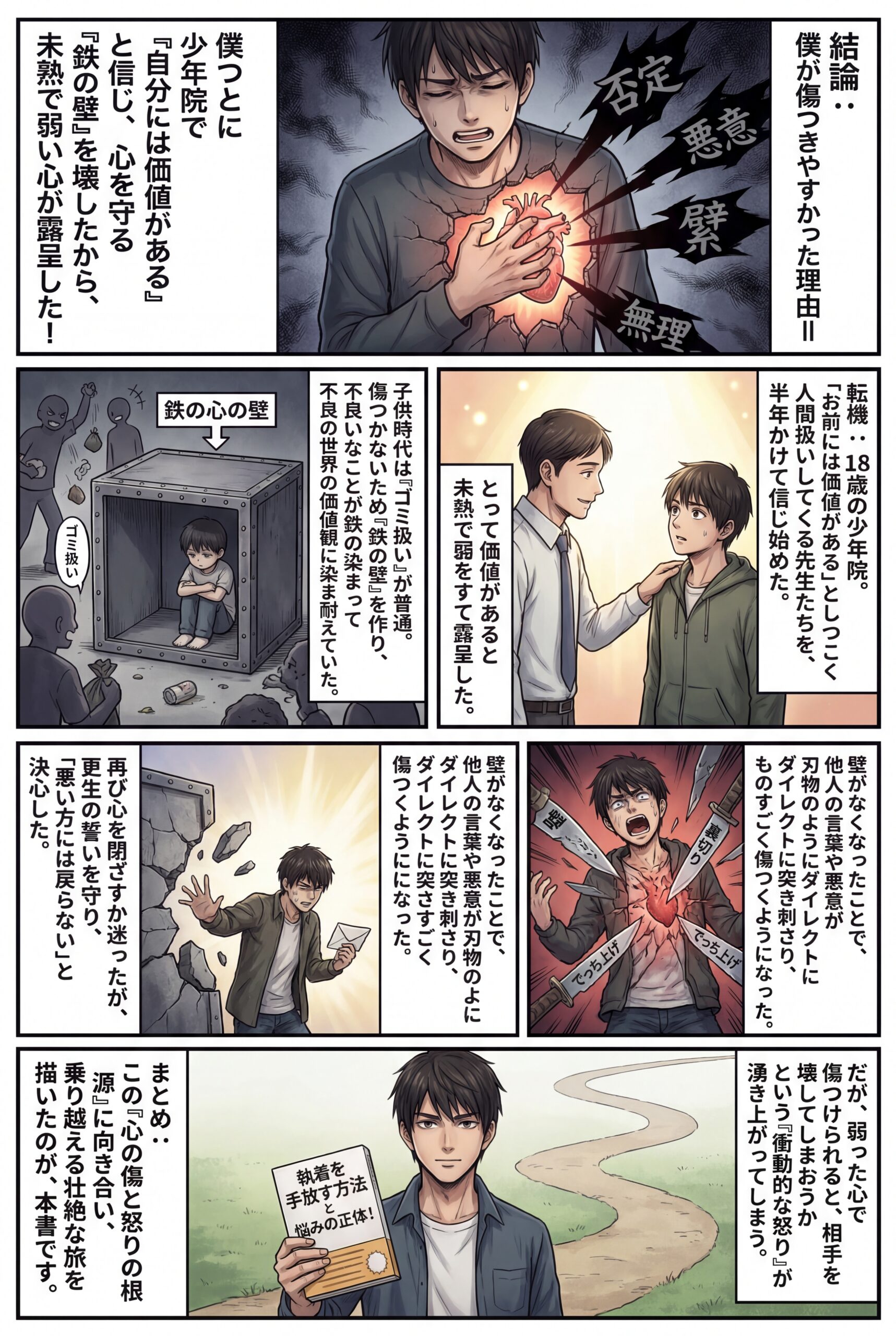 AIビジュアル：僕が傷つきやすかった理由：自己成長への旅〜大手電子書籍ストアで「執着を手放す方法と悩みの正体！」の販売が開始されました