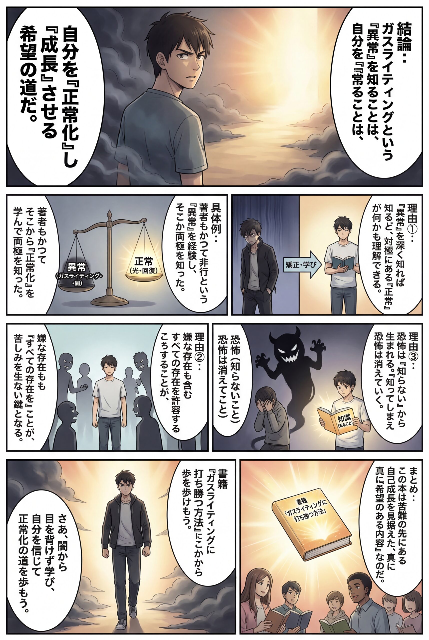 AIビジュアル：また高評価が！「ガスライティングに打ち勝つ方法（１巻）」：理解の限度を超えた心理カウンセラーもいる。