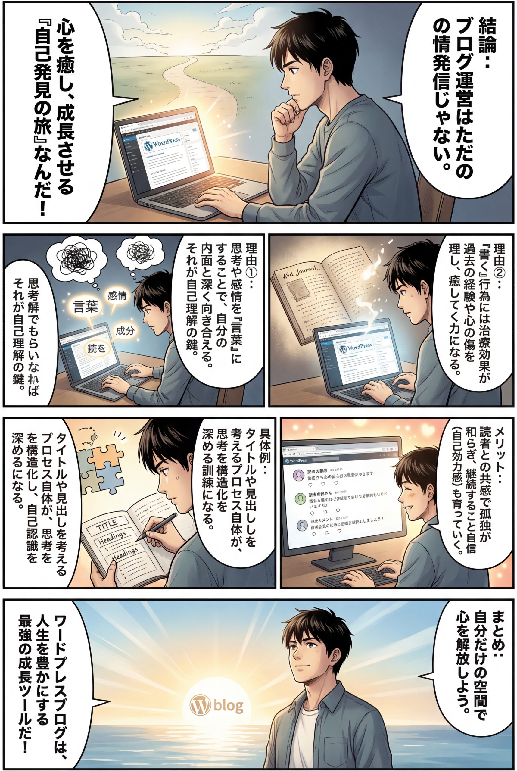 AIビジュアル：ブログ運営しませんか？：あなたが得られる心理的効果と成長はコレ！