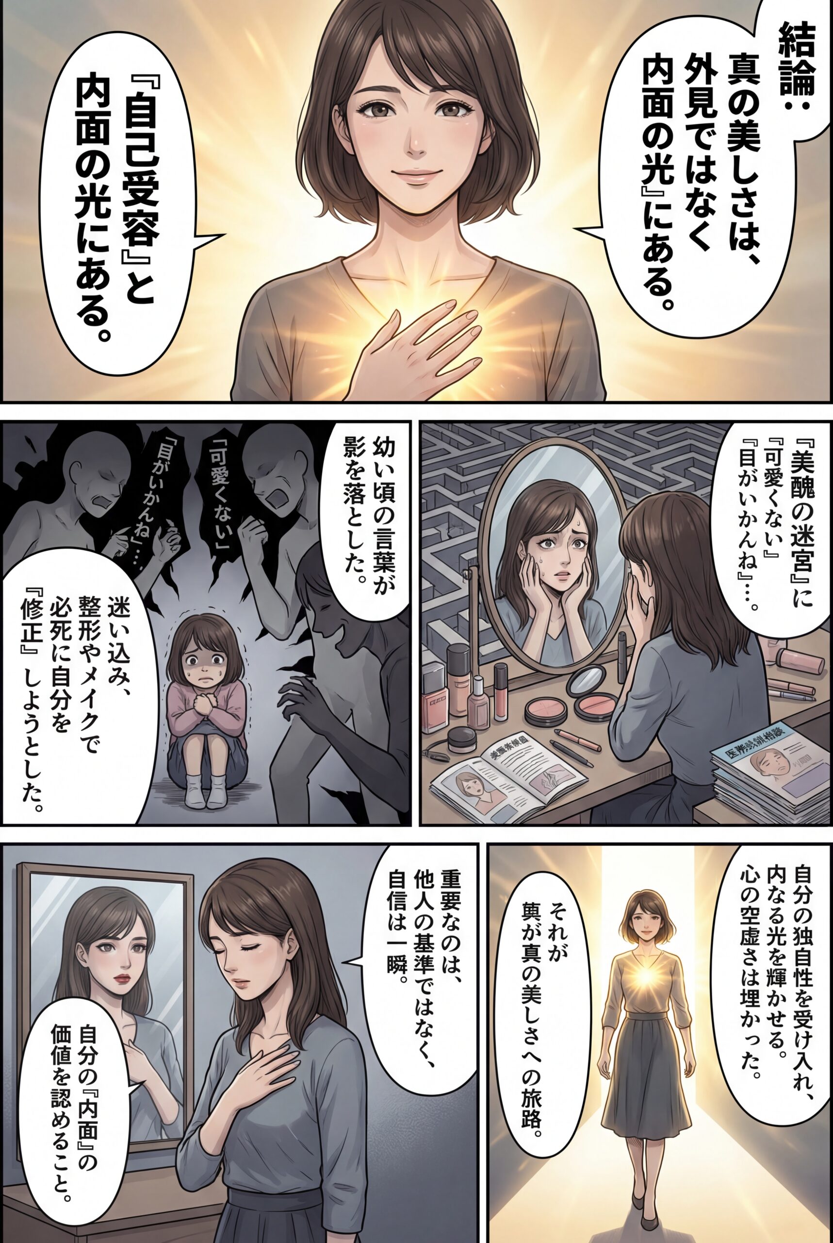 AIビジュアル：でんちゅーさんへ―自己受容への旅: 美しさの真実を見つめ直す（モニターさま）