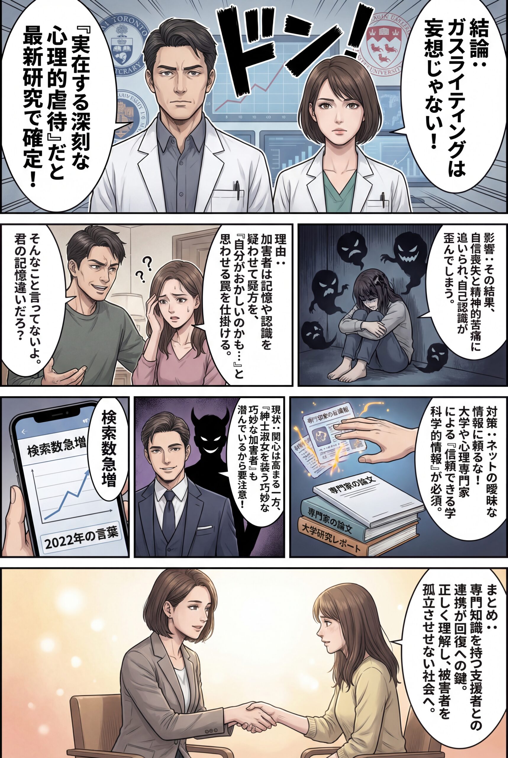 AIビジュアル：トロント大学とマギル大学の共同研究が解明：恋愛関係におけるガスライティングの深刻な影響と回復方法