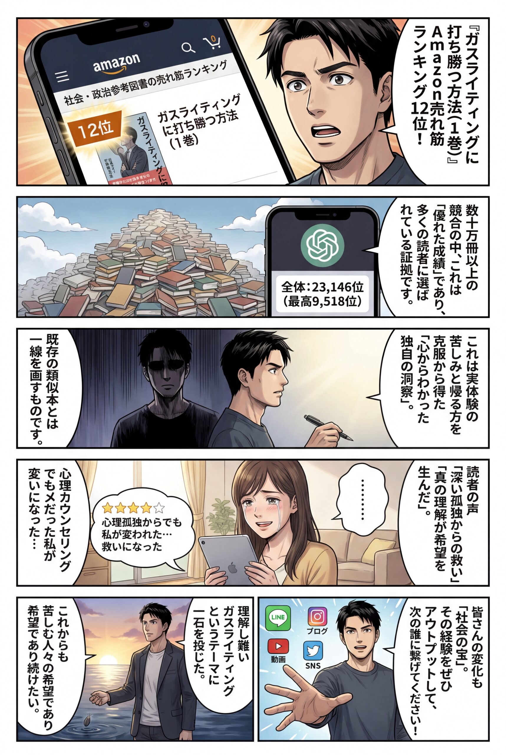 AIビジュアル：ガスライティングに打ち勝つ方法（１巻）が１２位！：非常に多くの書籍が競合している中での優れた成績（数十万冊ある中で上位２３,１４６位）