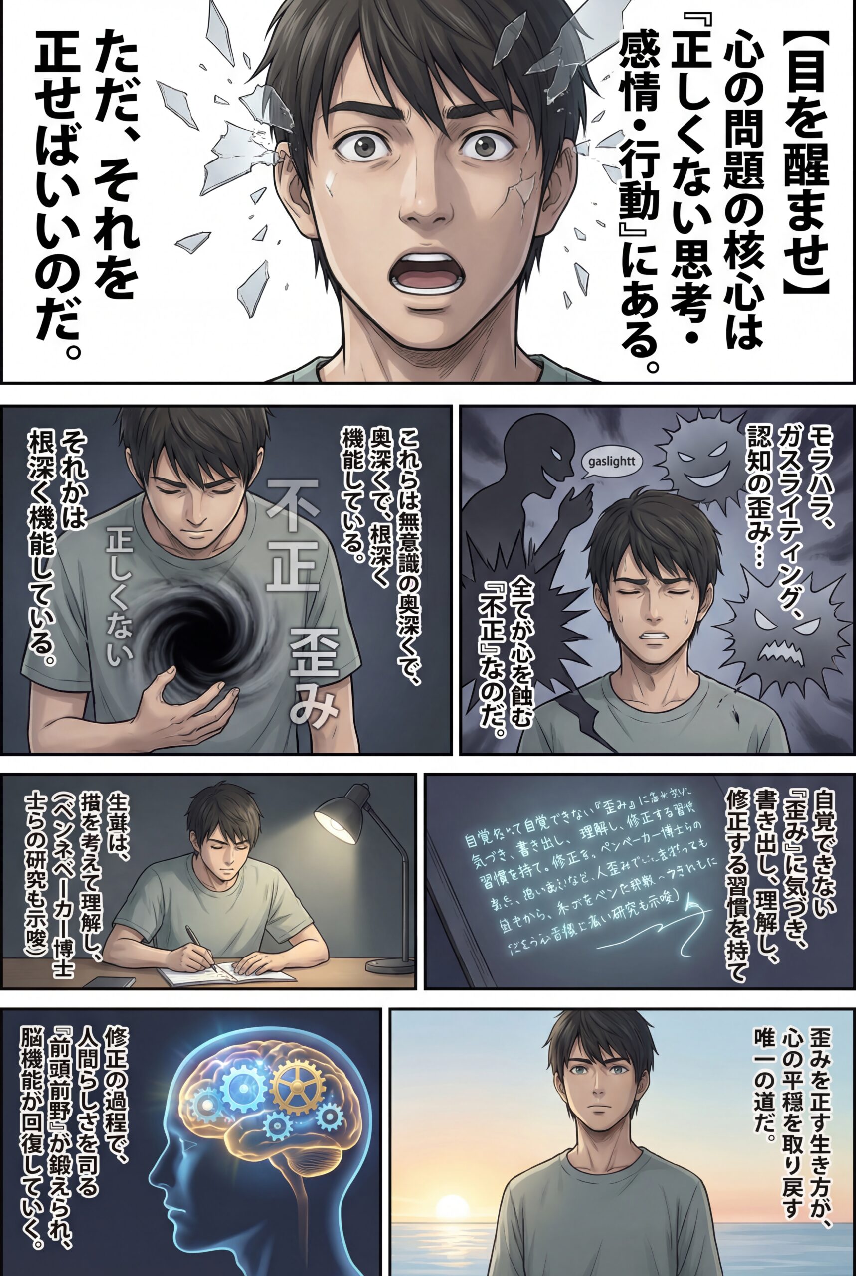 AIビジュアル：【目を醒ませ】心の問題は「正しくないこと」が生み出している。だから正せばいい。