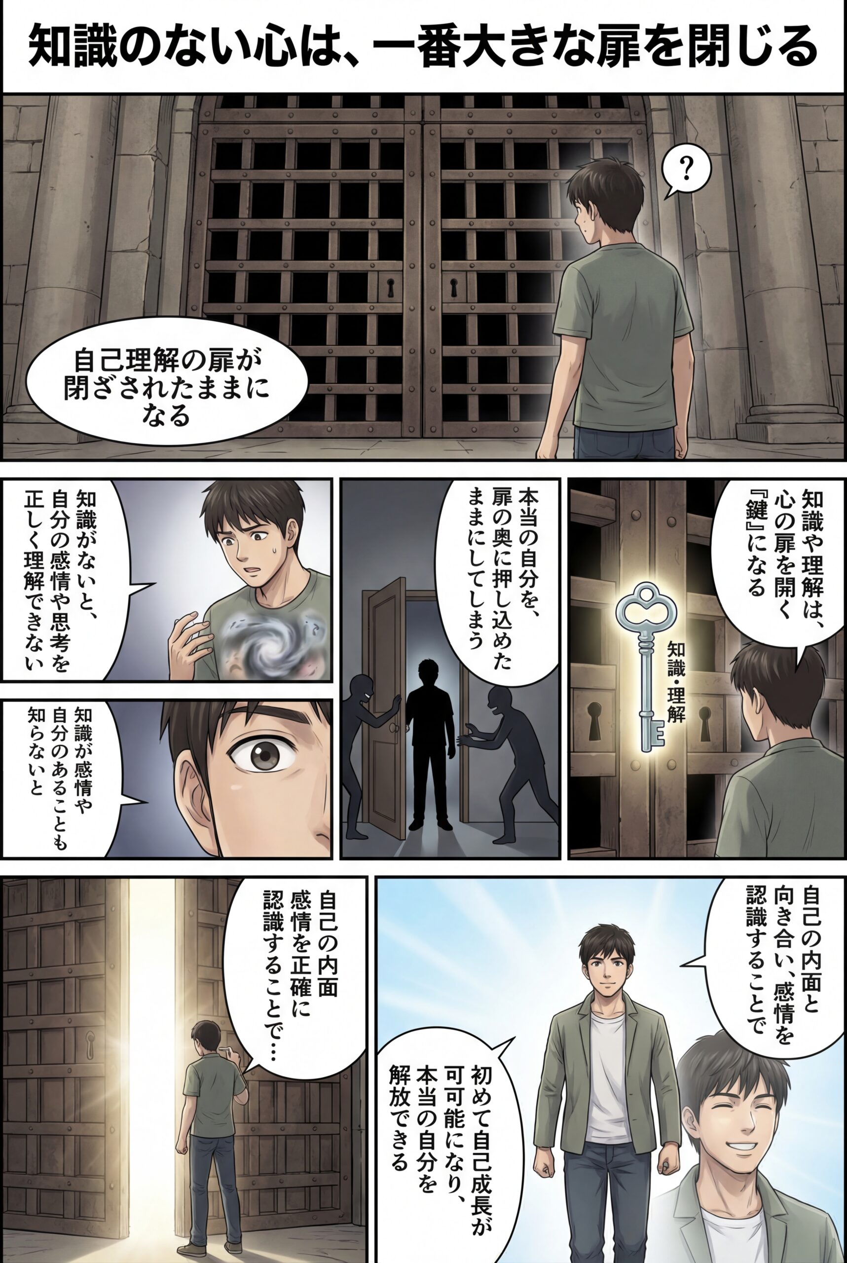 AIビジュアル：知識のない心は一番大きな扉を閉じる