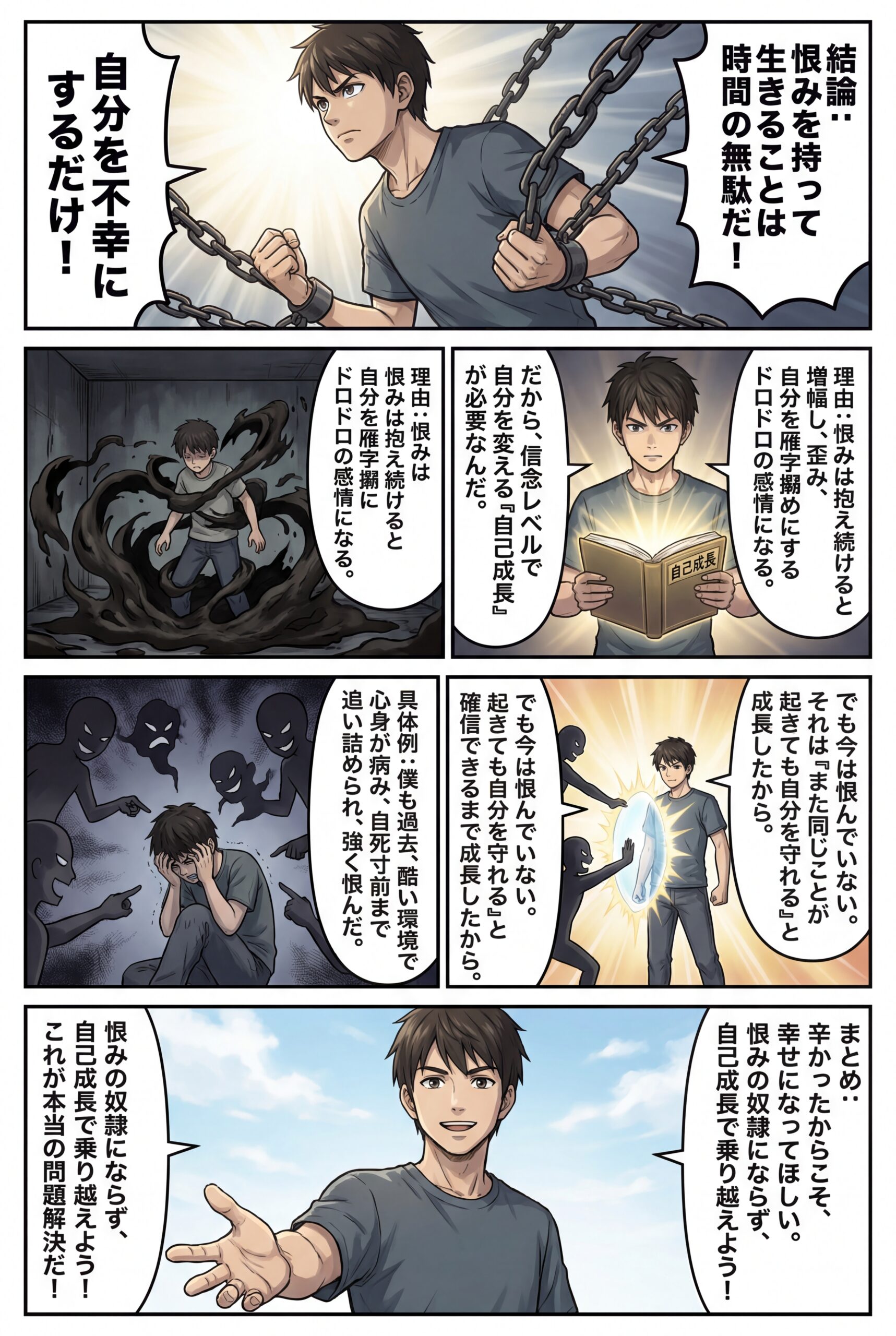 AIビジュアル：恨みの奴隷になるな！恨みを持って生きることは時間の無駄だとわかった（サヨナラ・モンスター購入者）