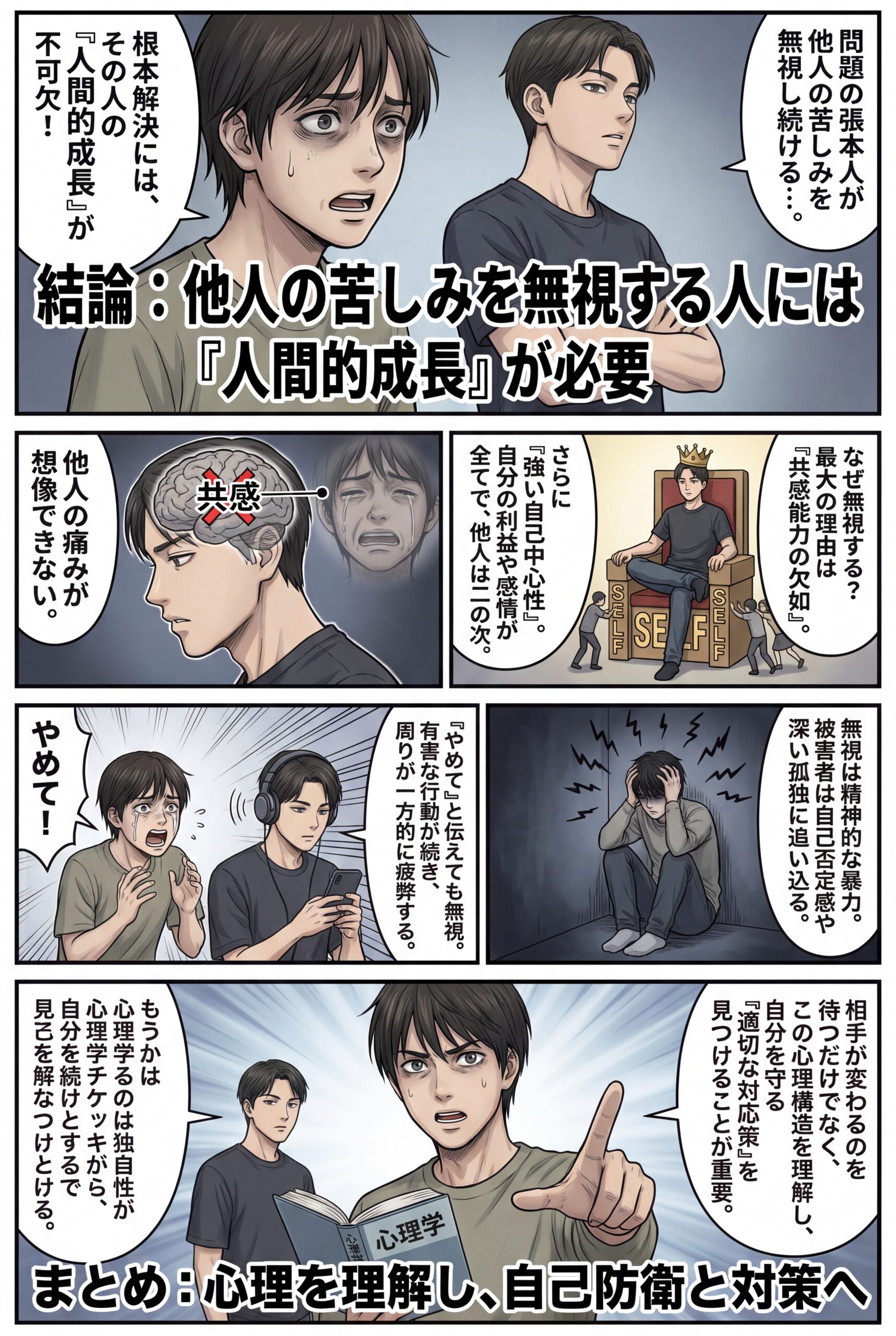 AIビジュアル：あなたの周りにもいる？その人が生み出した問題なのに他人の苦しみを無視する人の心理と特徴