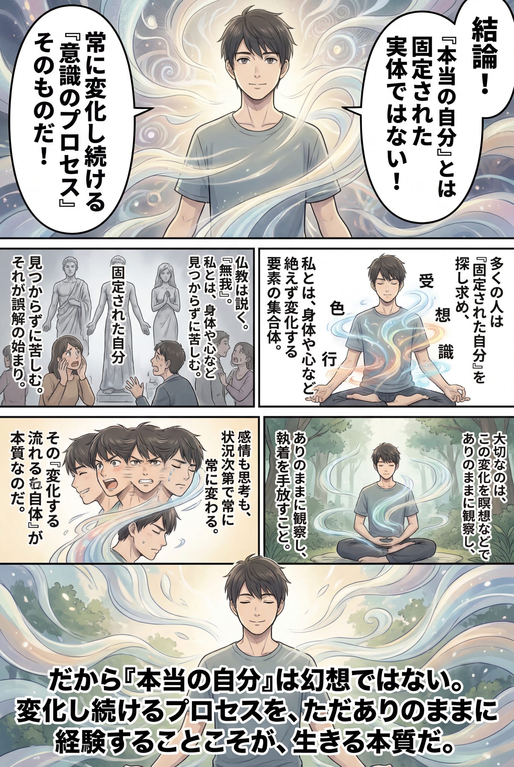 AIビジュアル：本当の意味での本当の自分は幻想ではない：深いレベルの話