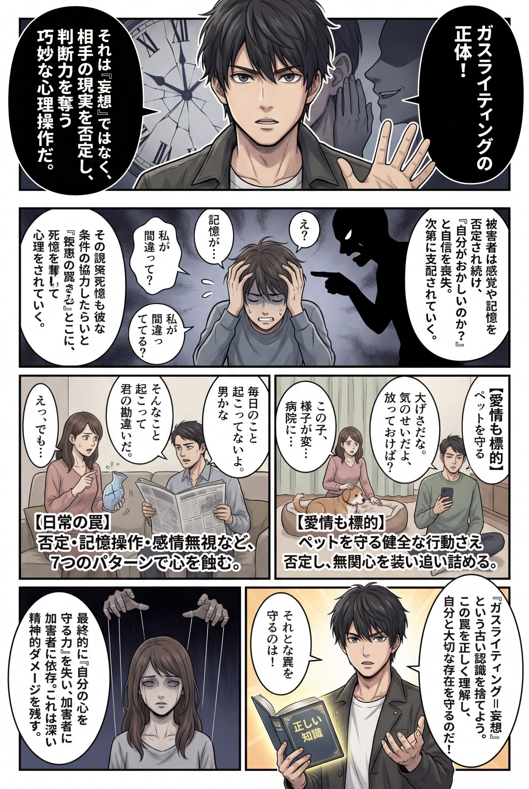 AIビジュアル：ペットを守るはずが？愛情ある飼い主が受ける被害〜ガスライティング加害者の行動に隠された罠