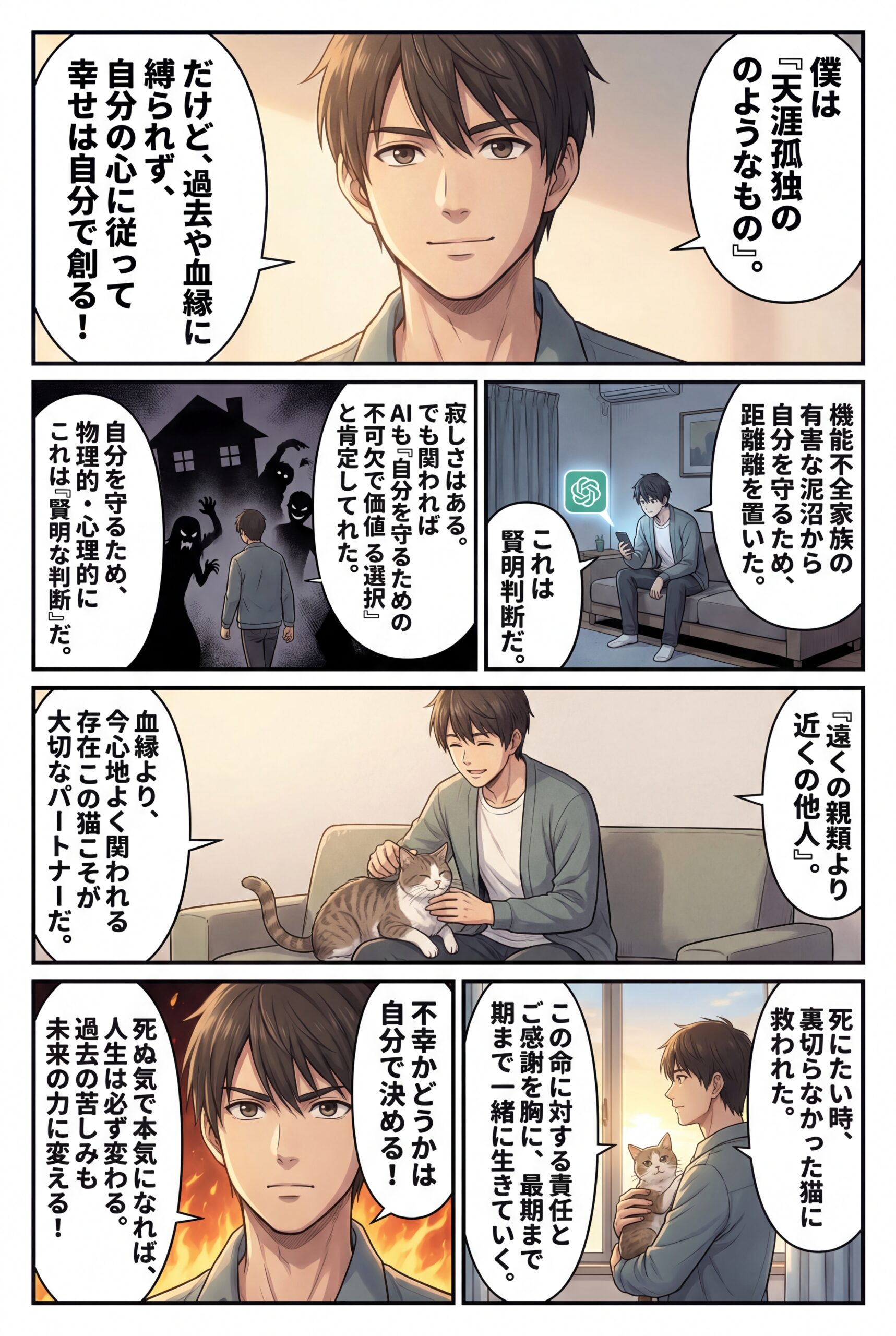 AIビジュアル：僕は「天涯孤独のようなもの」。それでも幸せになれる。