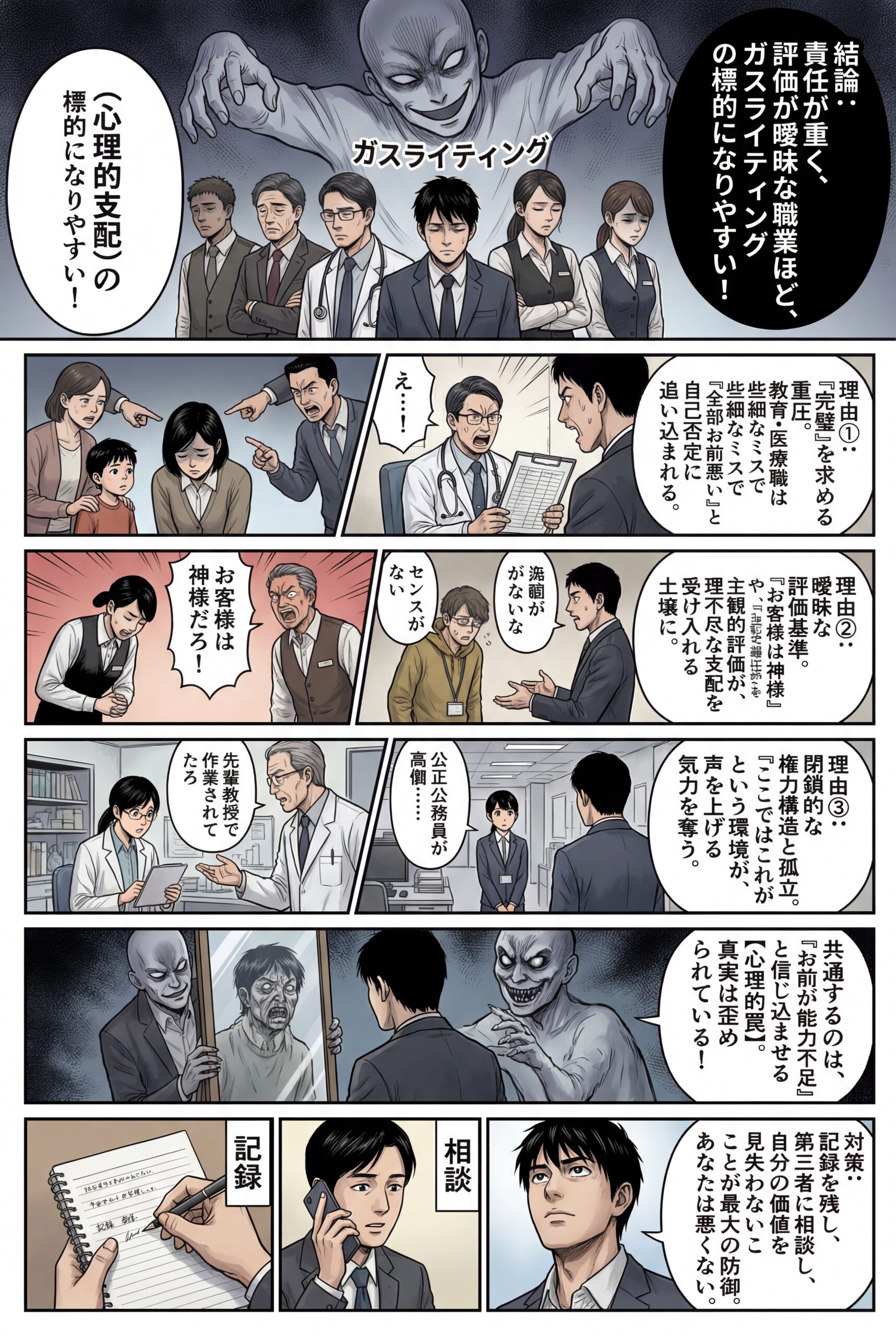 AIビジュアル：ガスライティングを受けやすい職業