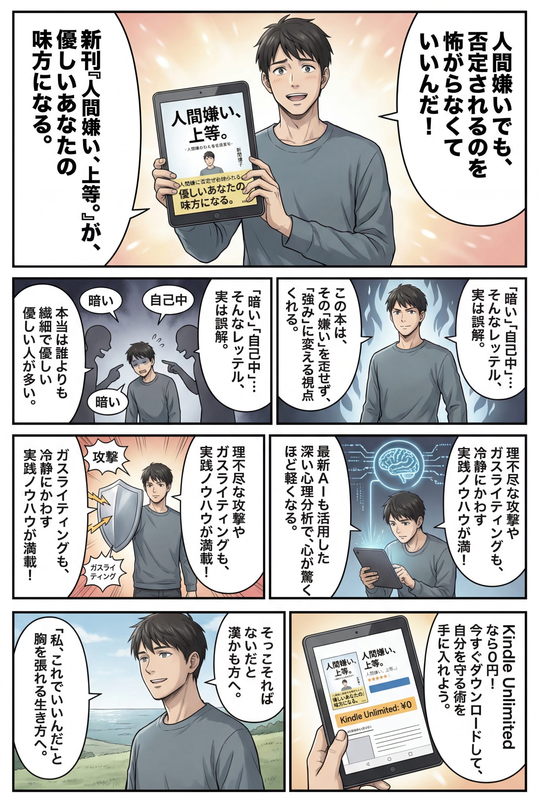 AIビジュアル：人間嫌いを否定されるのが怖いあなたへ――新刊『人間嫌い、上等。』がKindleにて発売開始！ Kindle Unlimitedで0円で読めます！