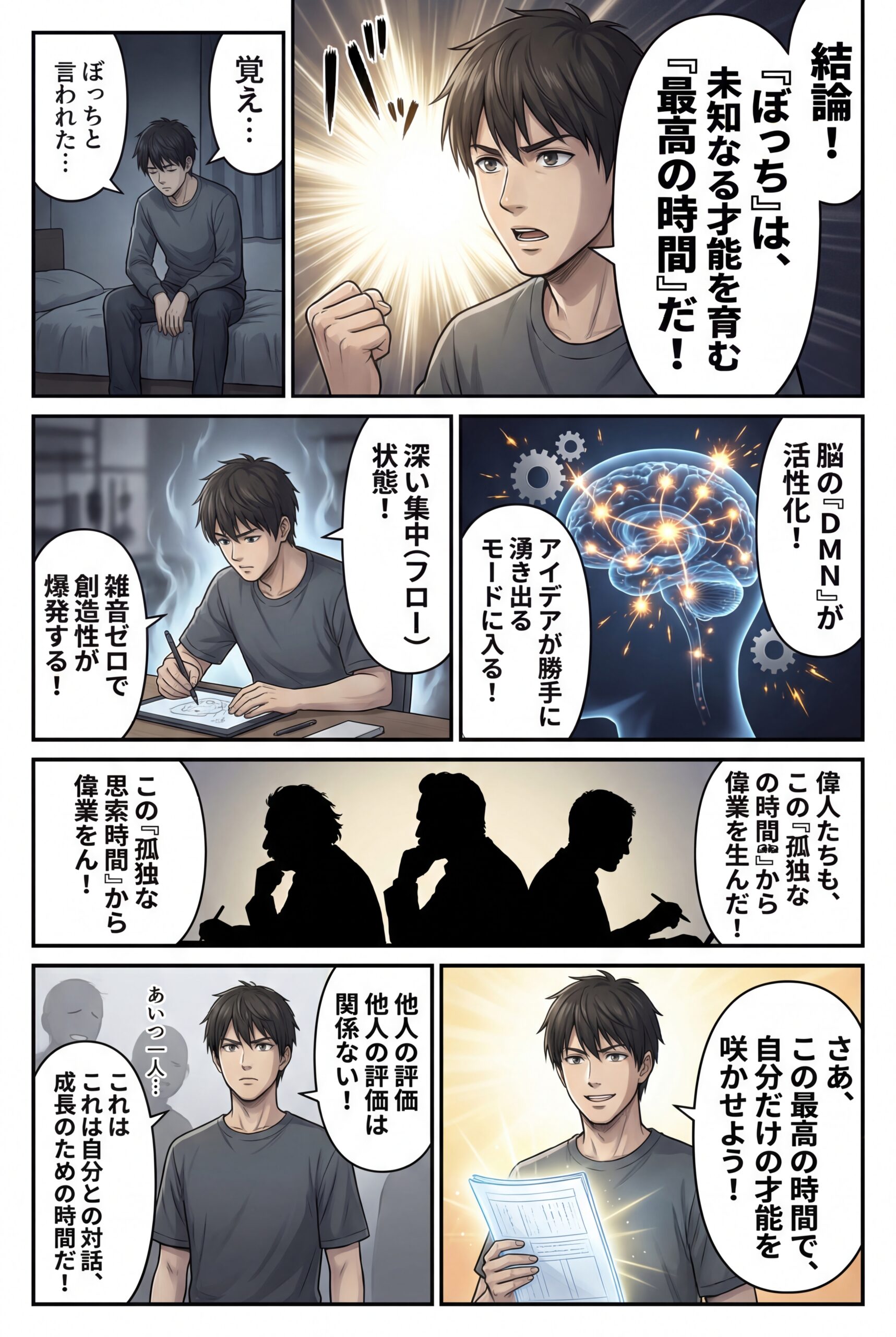 AIビジュアル：「ぼっち」と言われたあなたへ。実は、“未知なる才能を育む時間”かもしれない。