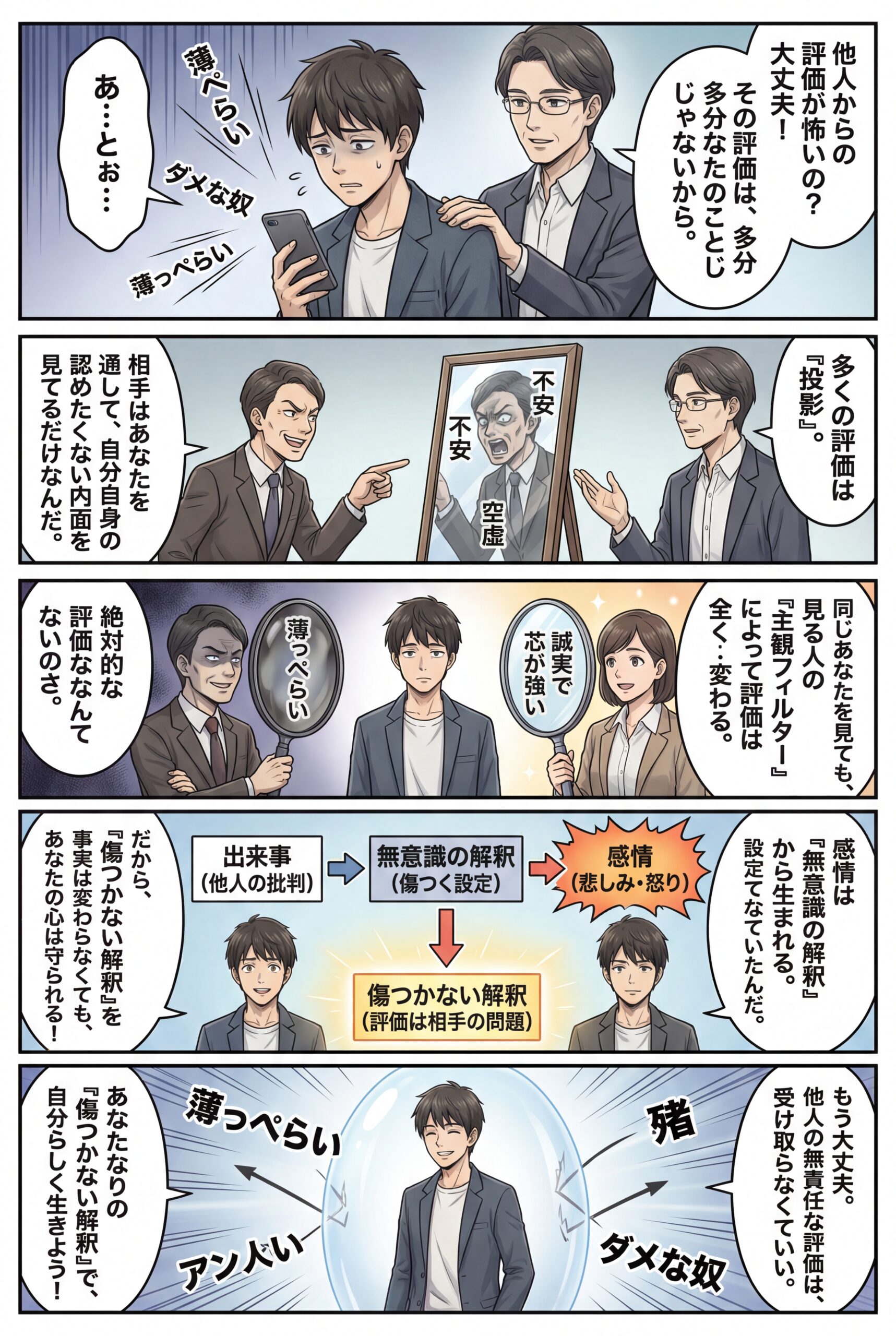 AIビジュアル：他人からの評価が怖いの？大丈夫、その評価は多分あなたのことじゃないから…