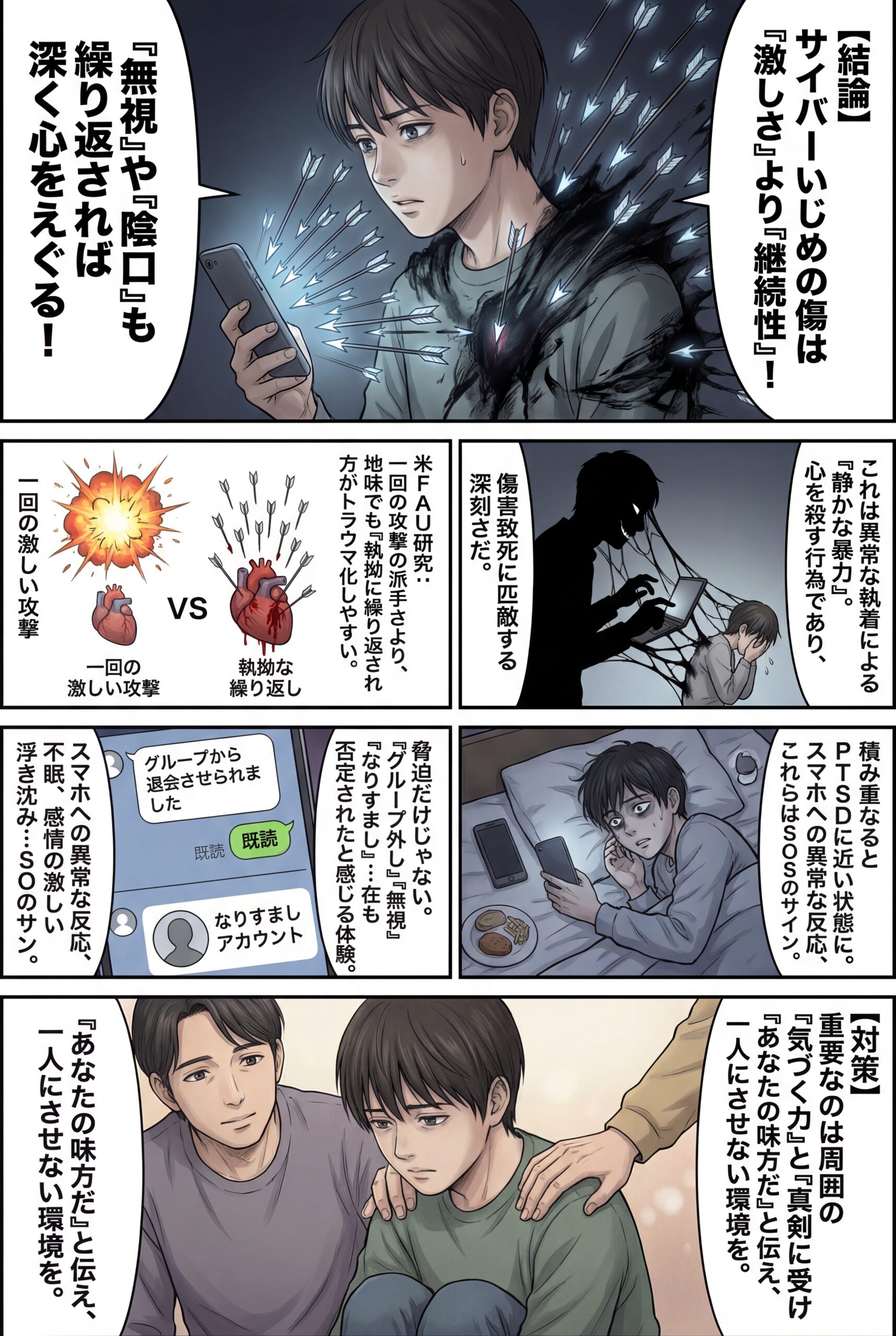 AIビジュアル：【米・FAU研究】「ネットの無視」でも心は深く傷つく：サイバーいじめの怖さに今こそ気づこう