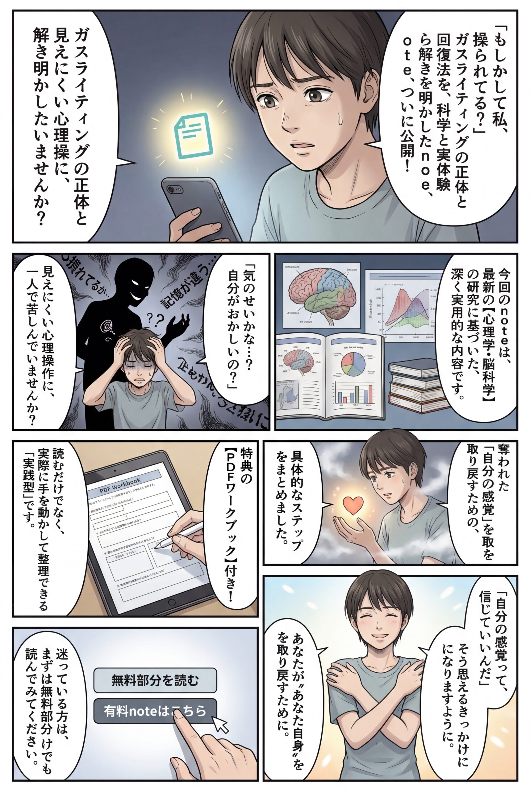 AIビジュアル：「もしかして私、操られてる？」——ガスライティングの正体と回復法を科学と実体験から解き明かしたnoteを公開しました