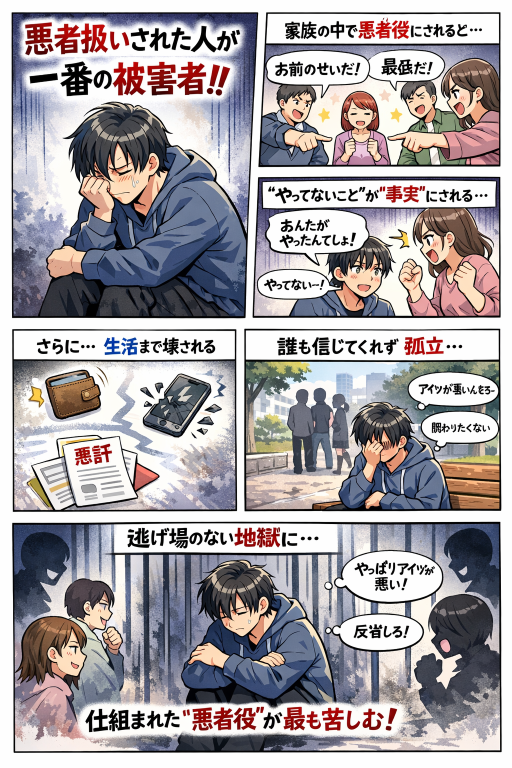 AIビジュアル：悪者扱いされる人が一番の被害者――「精神拷問レベル」の家庭内スケープゴート