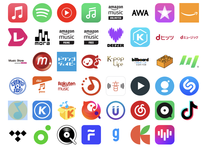 配信中の主要音楽ストア一覧